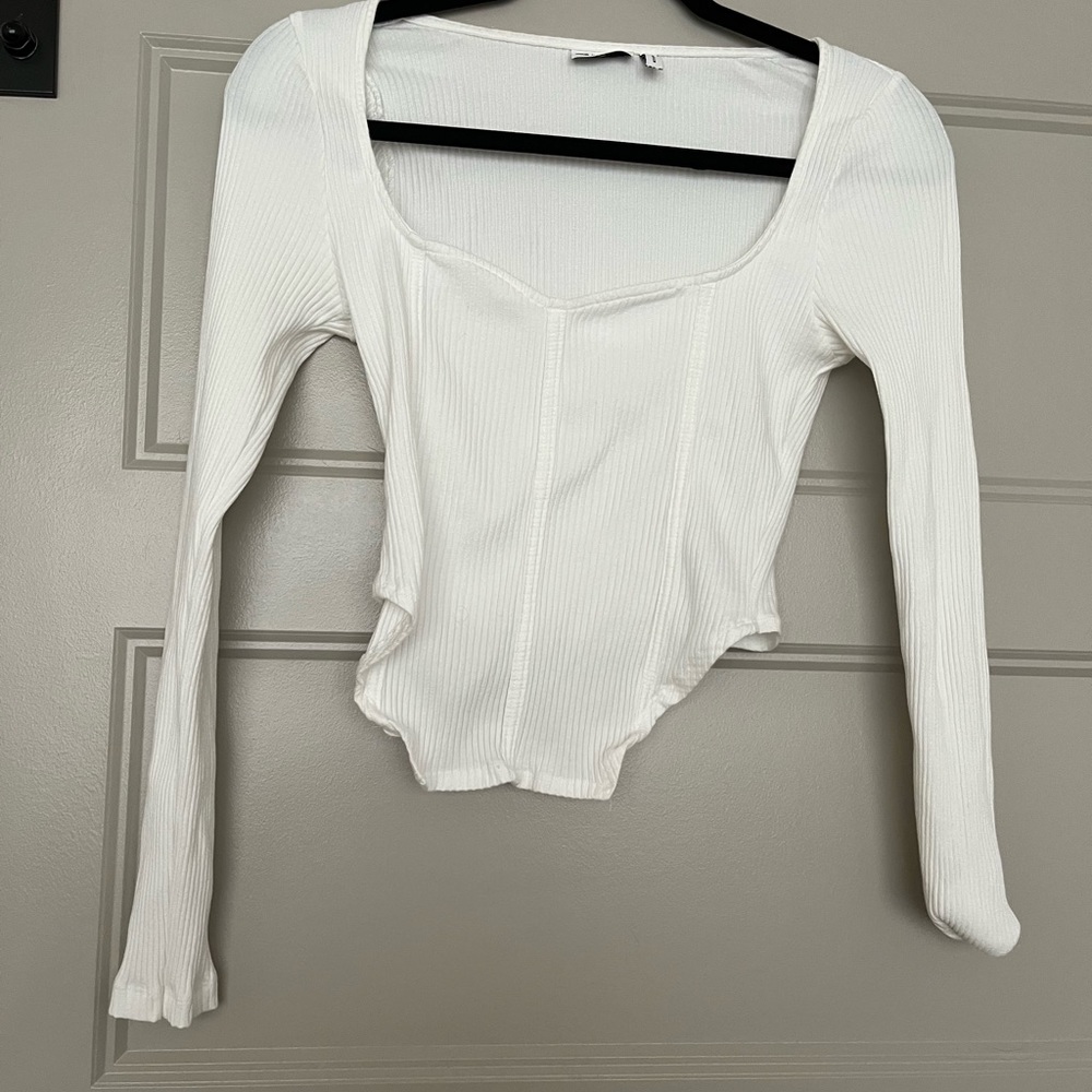 ASOS rib white corset